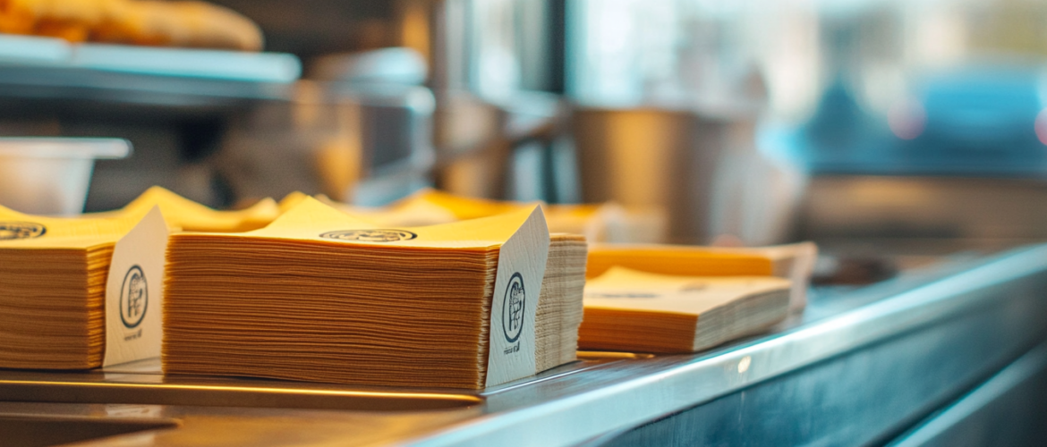 Personalisierte Servietten mit Logo für Foodtruck