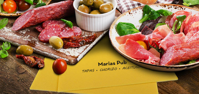 Bedruckte Servietten mit mehreren Wurstwaren